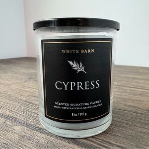 White Barn Cypress Scented Candle — Black Label